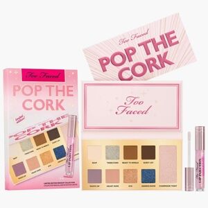 Too Faced Pop The Cork Two Piece Eyeshadow Lip Gloss Gift Set Multi-Color NIB